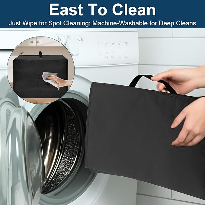 Heavy Duty Smart Oven Air Fryer Cover for Emeril Lagasse Dual Zone 360 25QT French Door,17.73"Dx15.37"Wx13.79"H, 600D Heat-Resistant Nylon w/Aluminum Foil, Waterproof Kitchen Appliance Cover