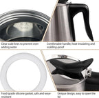 Electric Stainless Steel Moka Pot 6 Cup 300ml Mocha Pot Espresso Maker with Detachable Base Ideal Coffee Maker for Home Italian and Cuban Café Coffee maker Espresso maker Coffee Pot