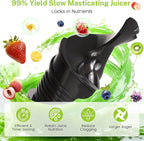 Kndko Juicer Machines with 5.4" Large Feed Chute, Cold Press Juicer for Whole Vegetables and Fruits, Stainless Steel Slow Masticating Juicer Easy to Clean, Self Feeding, High Juice Yield