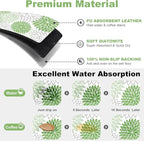 Findosom 2PCS 12" x 20" Dish Drying Mat & 24" x 5.5" Sink Splash Guard, Super Absorbent & Cuttable Dish Mat Drying Kitchen Mat with Green Floral, Hide Stain Drying Mat for Kitchen Counter