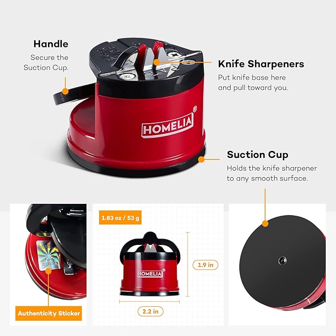 Knife Sharpeners for Kitchen Knives - with suction cup - Mini Pocket Knife Sharpening Kit - Afilador De Cuchillos - Small Tools