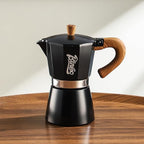 Bincoo Espresso Maker Stovetop, Moka Pot 6-Cups, Espresso Pot Classic Italian Coffee Maker,Single Safety Valve (Black, 6 Cup)
