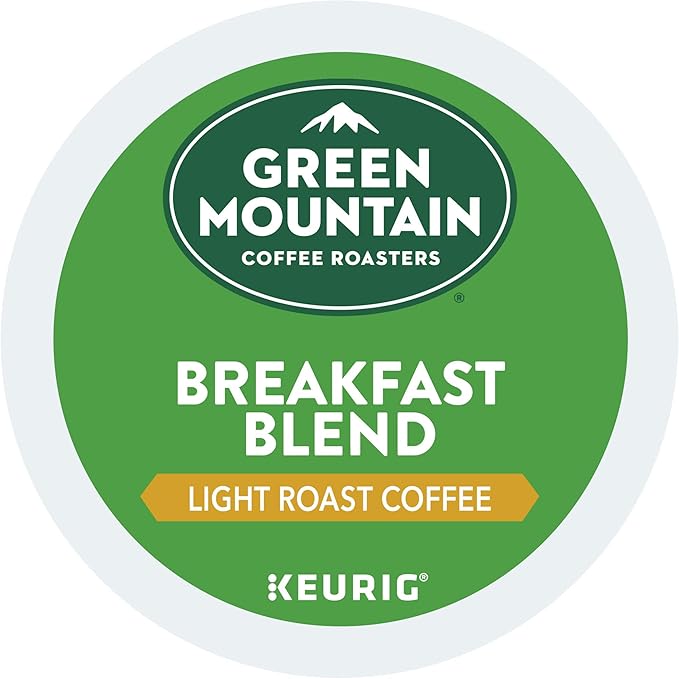 Green Mountain Coffee Roasters Breakfast Blend Single-Serve Keurig K-Cup Pods, Light Roast Coffee, 12 Count