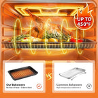 Half Sheet Pan with Cooling Rack 17.3” x 13.1”, Cookie Sheets for Baking 0.8mm Thick Non Stick Baking Sheets for Oven Heavy Duty Baking Trays with Diamond Texture