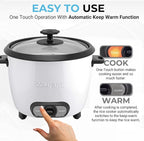 Courant large rice cooker, 30 Cup cooked One-Touch large capacity rice cooker family Removable Non-Stick Bowl, with steamer try, white