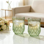 12 Pack Plastic Stemless Wine Glasses,12oz Unbreakable Vintage Elegant Drinking Glass Set,Reusable Fancy Cocktail Cups for Party, Wedding, and Bulk Events (12, 12oz-Sage Green)