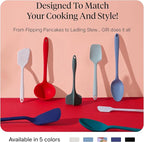 GIR: Get It Right 5 Piece Silicone Ultimate Kitchen Utensils Set - Ladle, Spatula, Flip, Spoon & Spoonula - Non-Toxic Cooking Utensils for Nonstick Cookware, Cooking and Baking - Mediterranean