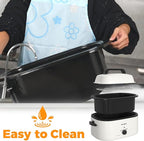 26Qt Turkey Roaster Oven Buffet with Self-Basting Lid, 1450W Stainless Steel Electric Roaster Oven with Cool-Touch Handles, Removable Pan and Rack, White