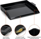 Onlyfire Universal Enamelled Cast Iron Cooking Griddle, Nonstick Coating Griddle Flat Top Grill Plate with Extra High Sidewalls for All Gas Grills and Range Oven, 18.5" x 14"