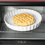 ONTUBE Pie Pans 11 Inches Ceramic Quiche Pans, Round Pie Tins for Baking,Oven Saf (White, 11" x 1 Pieces)