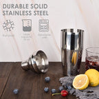 Cocktail Shaker Set,12 Piece 25oz Bartender Kit with Stand,Bar Set for Mixed Drink, Professional Bar Accessory : Shaker,Jigger,Strainer,Muddler,Liquor Pourers, House Warming Gifts