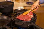 GSI Outdoors 60604 Guidecast Round Griddle, Dual-Sided Cast Iron Griddle/Grill Pan, 12-Inch