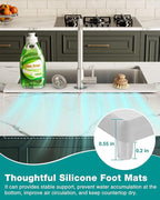 Stone Faucet Mat for Kitchen Sink, Diatomite Sink Protectors - Prevent Moisture Drying Stone Tray Fit Kitchen Counter & Bathroom Counter (White, 30"L x 4"W)