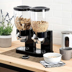 SOONHUA Cereal Dispenser for Countertop, 6L Large Capacity Cereal Container Storage, 67.6oz/2L Canisters Dry Food Dispenser for Nuts, Grain, Oatmeal, Candies, Snacks Home Office Restaurant Decor