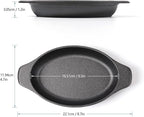 HAWOK Cast Iron Oval Mini Single Serving Bowls cooking/baking pans 6.5"LX4.7"W, 12oz, 6 Pcs