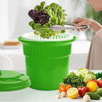 5 Gallon Commercial Salad Spinner and Dryer, Large Manual Vegetable Washer & Greens Dryer with Drain Tube, Heavy-Duty & FDA Listed for Restaurant, Home, Farm Use