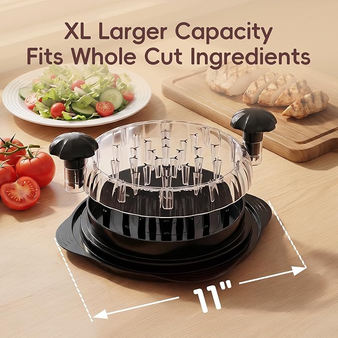 XL Chicken Shredder, Large Pro Meat Shredder Tool Twist with Ergonomic Handle, Strong Non-Slip Base, Dishwasher Safe, Kitchen Chicken Grinder for Ground Food, Vegetables, Black
