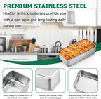 TeamFar Loaf Pans for Baking, 9 x 5 Inch Stainless Steel Loaf Bread Pans Tins for Homemade Bread/Brownies, Healthy & Sturdy, Oven & Dishwasher Safe - Set of 10