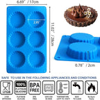 Sidosir 3pcs Peanut Butter Cup Mold, Silicone Mini Tart Pan for Bite Size Fat Bombs, Silicone Chocolate Candy Mold for Brownie (Keto Cup)
