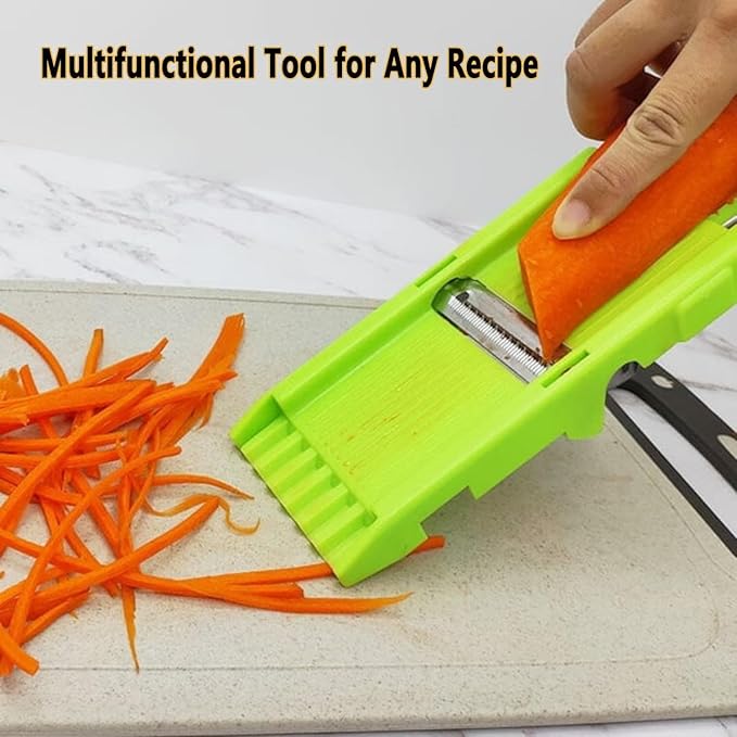 Pelador Multifuncional 2-En-1, Multi Cutter and Julienne Set with Grating Plate Great, 2025 Multifunctional Kitchenware Set with Grating Plate, Double-Edged for Easy Peeling (1 PCS)
