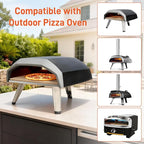 Arcedo Pizza Stone for Oven and Grill 13 Inch, Baking Stones for Bread Thermal Shock Resistant 13x13 Square Pizza Grilling Pans Replacement with PE Scraper