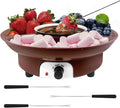 Fondue Pot Electric Set for Chocolate and Nacho Cheese, Chocolate Fondue Kit with Dipping Forks, Temperature Control, 9-ounce Detachable Bowl, Gift Set Date Night Idea Movie Night Game Night Gift Set