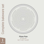 Bakken 16 Inch Non-Stick Pizza Pan 1 Pack, Round Carbon Steel Pizza Tray with Perforated Holes, PFOA, PFOS, & PTFE-Free, Dishwasher & Oven Safe Up To 450°F, Durable Nonstick Coating, Silver