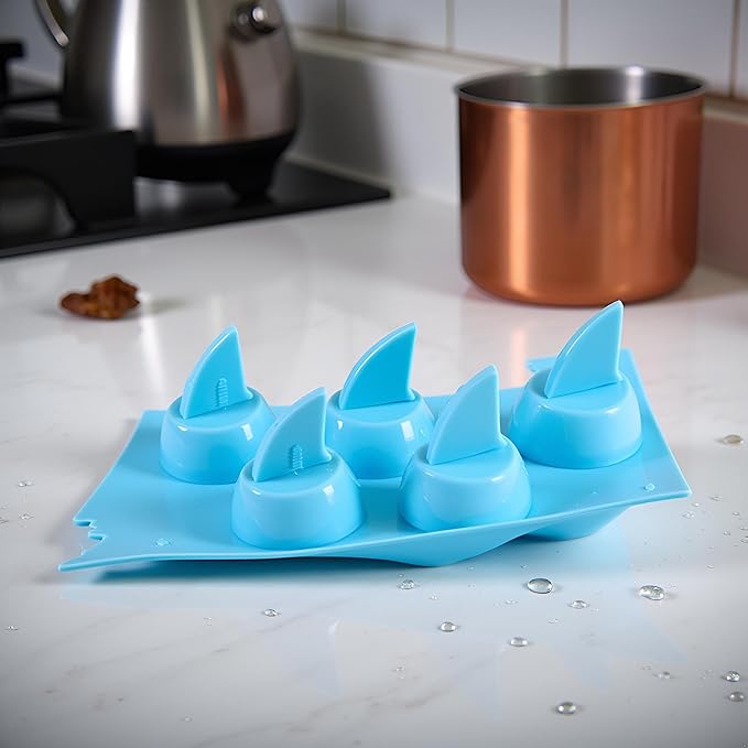 Blue Silicone Ice Cube Trays For Freezer Shark Fin Shape Ice Cube Tray,Novelty Silicone Diy Mould Shark Fin Chocolate Jello Mould Mold Ice Cube Specialty Tools and Gadgets Ice Cube Molds and Trays