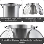 IMUSA Aluminum Steamer Dual Piece Set, 32 Qt and 10 Qt, Silver