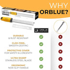 Orblue Lemon Zester & Cheese Grater - Premium Citrus Zester, Kitchen Grater for Parmesan, Chocolate, Fruits, Vegetables, Ginger, Garlic, Nutmeg - Stainless Steel Blades with Protective Cover, Yellow