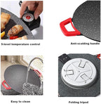 Indoor Grills Electric Smokeless – Nonstick Electric Griddle for Indoor Use, Fast-Heating Compact & Versatile Cooking for Steaks, Pancakes, and BBQ (15.7inch)(14.2in)