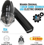 Mamba Grinder Electric Spice Grinders. Easy to Load One-Handed Use 1g USB Rechargeable Mill