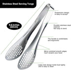 MSY BIGSUNNY 9 inch Buffet Tongs, Set of 2 Stainless Steel Food Serving Tongs