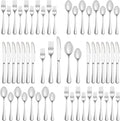 40 Piece Silverware Set Service for 8,Premium Stainless Steel Flatware Set,Mirror Polished Cutlery Utensil Set,Durable Home Kitchen Eating Tableware Set,Include Fork Knife Spoon Set,Dishwasher Safe