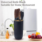 Black Knife Set, 6 Pieces Professional Kitchen Knife Set with Universal Knife Block, Super Sharp Knife Block Set with Ergonomic Handle Non-stick Stainless Steel Knife Block Set (Black)