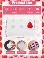 6 Cavity Strawberry Silicone Mold – Silicone Fruit Mold for Chocolate, Fondant, Candle, Resin & Cake Decor, 3D Strawberry DIY Baking Tool for Parties & Gifts