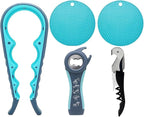 Bottle Opener for Arthritic Hand,Jar Opener for Old People, Children, Women, Those with Weak Hands,Multifunctional Kitchen Gadgets (05-Blue)