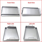 Direct Store Parts DS126 Stainless Steel BBQ Cooking Griddle, Universal Flat Top Griddle with 2 Handles for Most Gas Grills, W18"×D12.5"×H2.75", Heavy Duty Stainless Steel Griddle 1pc, Middle size