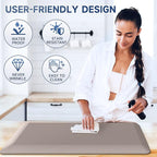 4/5 Inch Thick Kitchen Mats for Floor, StepRite Kitchen Rug for Standing Desk, Non-Slip, Thicker, Stain & Water Resistant, Comfort Anti Fatigue Floor Mat for Home, Kitchen, Office - Khaki,54 * 22''