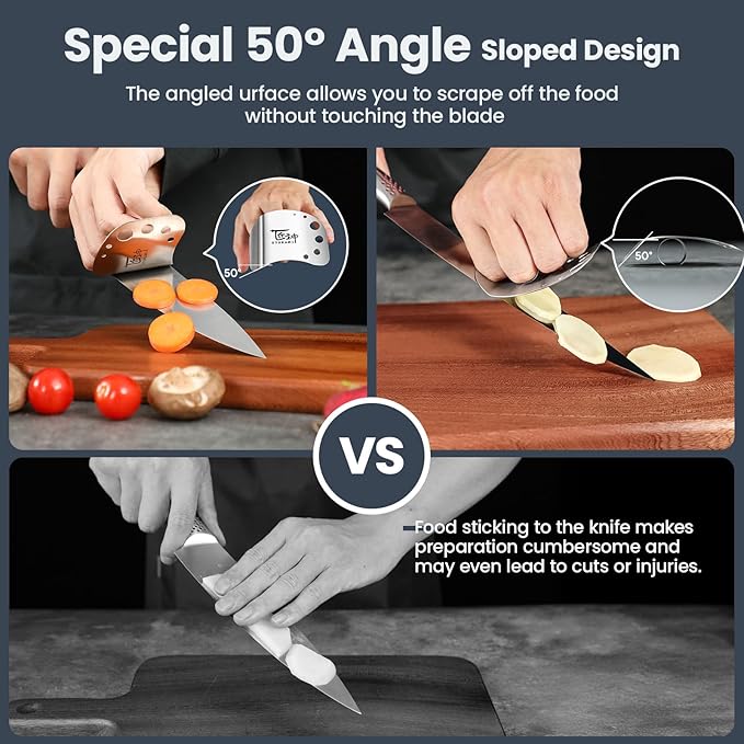 Finger Guards for Cutting Food, Protects Women’s Fingers and Nails, Ideal Gift for Her, Mom or Wife, 2 Stainless Steel Finger Protectors with Herb Stripper, Adjustable Size