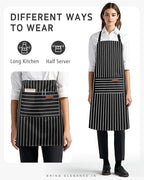 Syntus Apron for Men Women, Adjustable Cooking Kitchen Chef Aprons with 2 Pockets, Cotton/Polycotton/Polyester