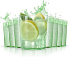 Liacere Plastic Drinking Glasses (Set of 12) 14 oz Green Reusable Plastic Glasses Colors，Kitchen Water Glasses Cup, Bar Tumbler Glassware Set for Beer, Juice, Cocktail, Whiskey, Milk
