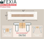 FEXIA Boho Table Runner with Tassels 60 Inches Long Christmas Thanksgiving Farmhouse Rustic Cream & Brown Macrame Table Runner for Home Dining Bedroom Bridal Shower Decor(12x60 Inches)