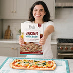 Non Stick Silicone Pastry Mat with 10 Quick Recipes ，Silicone Mat for Dough Rolling Baking Sheet for Cookies, Pizza,Bread, Surdough,Fondant Mat for Kitchen Counter, Extra Large and Oven Safe