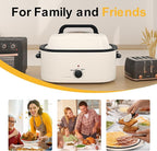 RoyalCraft 24-Quart Electric Roaster Oven with Visible Self-Basting Lid, Turkey Roaster Oven with Removable Pan and Rack, Perfect for Large Meals and Holiday Feasts, White