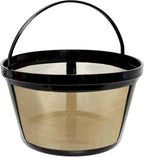 2-PACK Gold Reusable 8-12 Cup Basket Coffee Filter for Mr. Coffee Coffee Makers and Black & Decker Coffee Maker