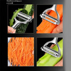 GREATLINK Stainless Steel Dual Blade Vegetable Peeler for Kitchen -Commercial Grade Julienne Cutter, Slicer, Shredder, Scraper -for Carrot Potato Melon Vegetable Fruit -with Sharp Blade, Good Durable