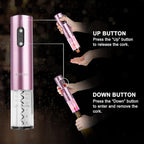 Secura Electric Wine Opener, Automatic Electric Wine Bottle Corkscrew Opener with Foil Cutter, Rechargeable (Rose Gold)