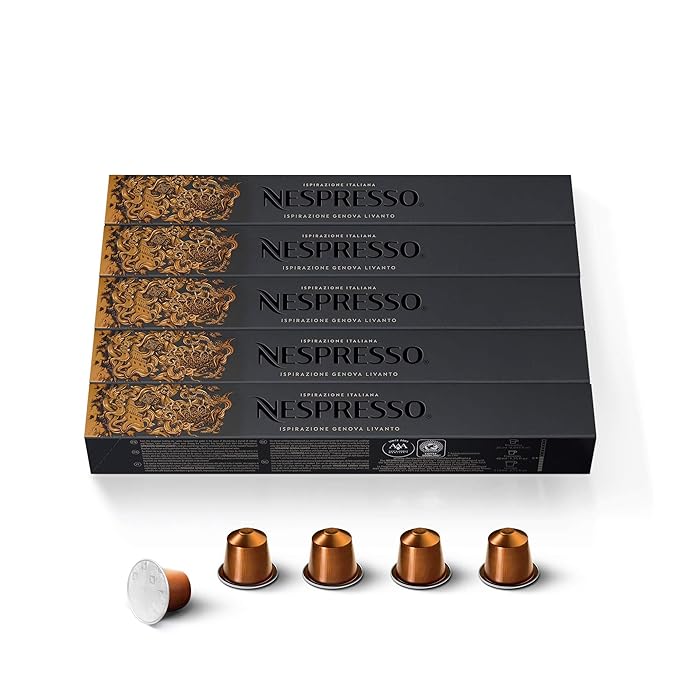 Nespresso Capsules Original Line, Livanto, Medium Roast Espresso Coffee, 50 Count Coffee Pods