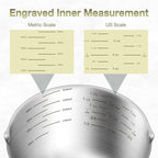 1PCS 2Cup (480ml, 16oz) Single Measuring Cup, Etched Inner Scale Stainless Steel Measure Scoop, Metric and US Measurement, Dishwasher Safe